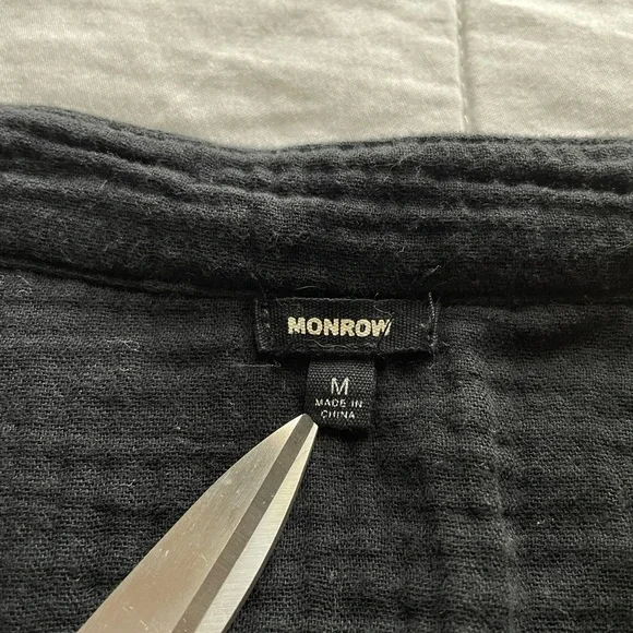 Monrow Easy Fit Black Cotton Popover Swing Dress Medium Neutral Capsule Wardrobe - Picture 3 of 10